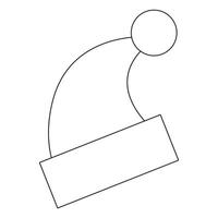A simple outline of a hat with a ball on top vector