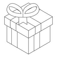 A gift box with a bow on it coloring page vector