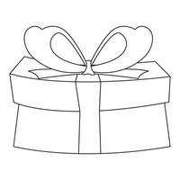 A gift box with a bow on it coloring page vector