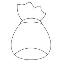 A drawing of a bag with a bow on it vector