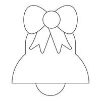 A bell with a bow and ribbon coloring page vector