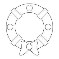 A coloring page with a life preserver vector