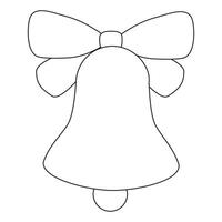 A bell with a bow on it coloring page vector