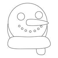 A snowman is shown in a line drawing vector