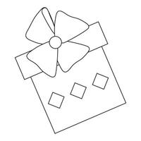A gift box with a bow and a square shape vector