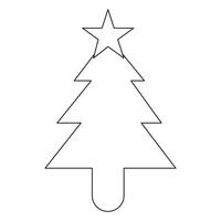 Christmas tree template for coloring vector