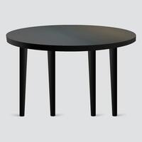 A round table with black legs on a white background vector