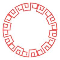 Round frame with greek key meanders pattern illustration. vector