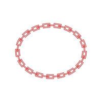 Round frame with chain pattern on a white background illustration. vector