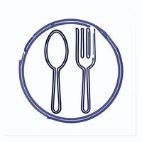 spoon and fork icon illustration of spoon and fork. vector