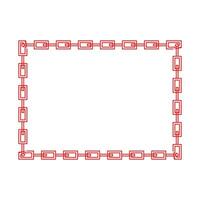 Rectangle frame with chain isolated on white background stock illustration. vector