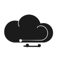 Cloud computing icon. Black clouds . vector