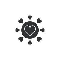 Love icon in flat style. Heart illustration on white isolated background. vector