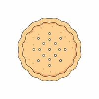 Illustration of a round biscuit. Isolated on a white background. vector