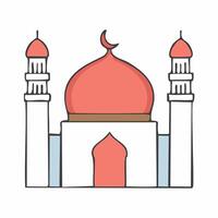 Mosque icon in flat style illustration on white background. vector
