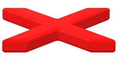 Red Cross checkmark Sign Button on a Transparent Background png