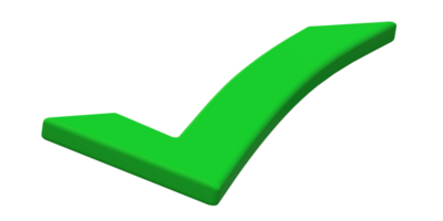 3D Tick Symbol Checkbox on a Transparent Background png