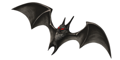 Scary Bat with red eyes isolated on a Transparent Background png