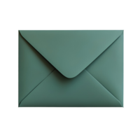 Green Envelope , Transparent Background, Clean Design, Green Envelope, Sealed Rectangular Envelope, Modern and Simple Style, Isolated Graphic Element for Mail png