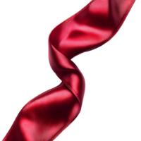 Red silk string image, transparent background, smooth and elegant silk texture. Thin red thread for crafting, decoration, or gift wrapping. Isolated silk string element, minimalist design png