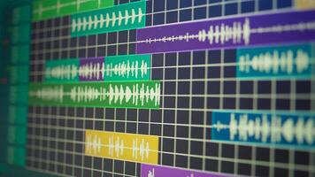Empty space used for recording music on electronic tools in home studio, mixing and mastering tracks with modern equipment. Creating tunes with panel soundboard and performance console. photo