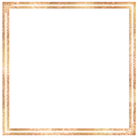 Golden square frame on a transparent background png