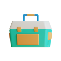 3D rendering of a green toolbox with a blue handle png
