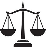 a black and white illustration of a scale of justice vector
