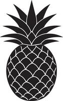 a black and white pineapple silhouette on a white background vector