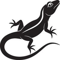 a lizard is shown in a black and white silhouette vector