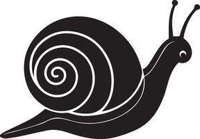 a black and white snail on a white background vector