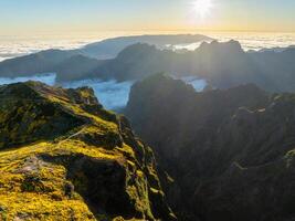 Aerial view at Pico do Arieiro, Madeira, Portugal photo