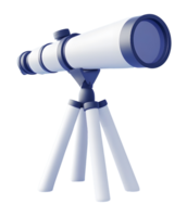 Minimalist Telescope 3D Icon Representing Astronomy and Exploration png