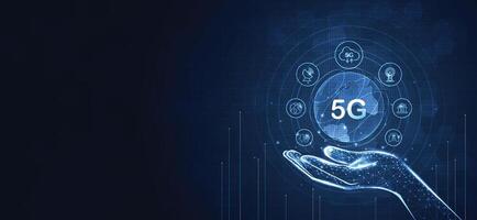 5G network wireless systems and internet technology concept. smart city communication network. 5G wireless mobile internet wifi connection data concept. . vector