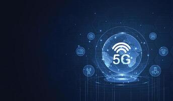 5G network wireless systems and internet technology concept. smart city communication network. 5G wireless mobile internet wifi connection data concept. . vector