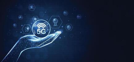 5G network wireless systems and internet technology concept. smart city communication network. 5G wireless mobile internet wifi connection data concept. . vector