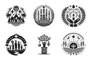 Set of Unity, Faith, Kwanzaa Icon Design vector