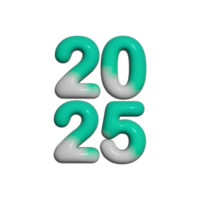 2025 text render in 3d with multiple color png