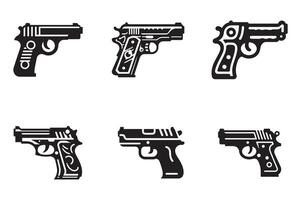 Set of Streamlined Gun Shape for Branding vector