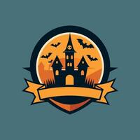 Old-Timey Haunted House Print vector