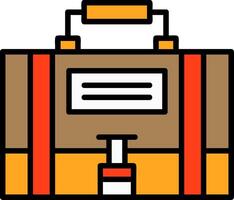 a suitcase icon with a red handle Icon Design vector