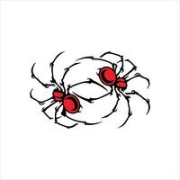 Two spiders facing each other... vector