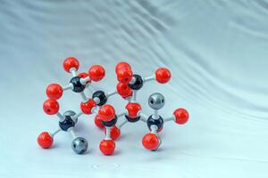 Simulate Shape of covalent molecules on gray background. Soft and selective focus. photo