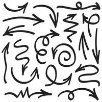 set of hand drawn arrows . doodle design elements. Illustration on white background.for business infographic, banner, web and concept design. vector