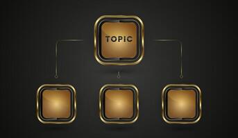 Chart of premium rectangle icon with smooth, rounded edges. The center of the rectangle has a rich, gradient gold tone that shifts subtly infograph. vector