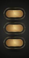 Group of three Luxury buttons style in premium. and VIP luxury button Play. clipart isolated on white background design vector
