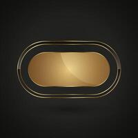 A Luxury buttons style in premium. and VIP luxury button Play. clipart isolated on white background. Gold and black buttons with gold frames vector