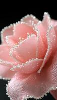 Close-up of a Pink Flower with Silver Accents photo