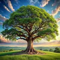 Photorealistic view of tree in nature with branches and trunk photo