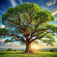 Photorealistic view of tree in nature with branches and trunk photo